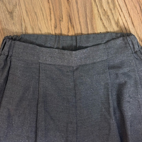 Zara Wide Leg Pants Silver Elastic Cropped S - Picture 2 of 4